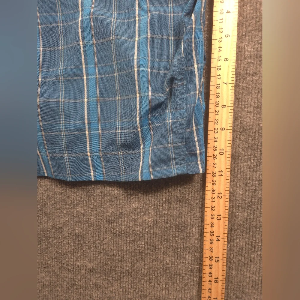 Columbia PFG Men's Blue Plaid Omni-Shield‎ Cargo/Hybrid Shorts Size 36